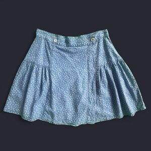 Women’s Madewell wrap skirt, soft denim ditsy floral look, EUC, size 6